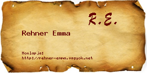 Rehner Emma névjegykártya